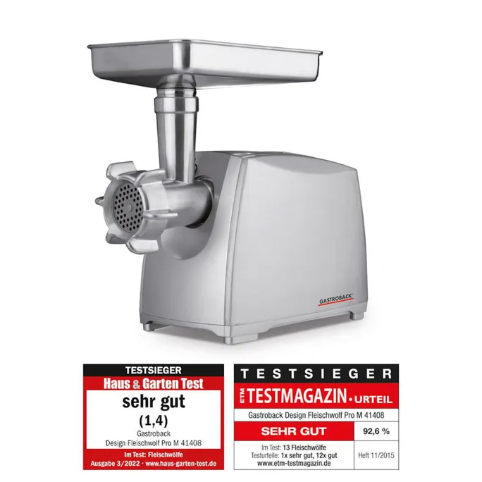 Gastroback 41408 Design Fleischwolf Pro M (2.000 Watt)