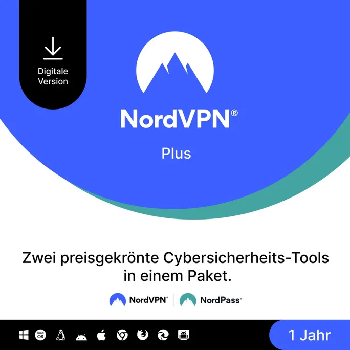 NordVPN Plus Cybersicherheitspaket | 1 Jahr | Download & Produktschlüssel