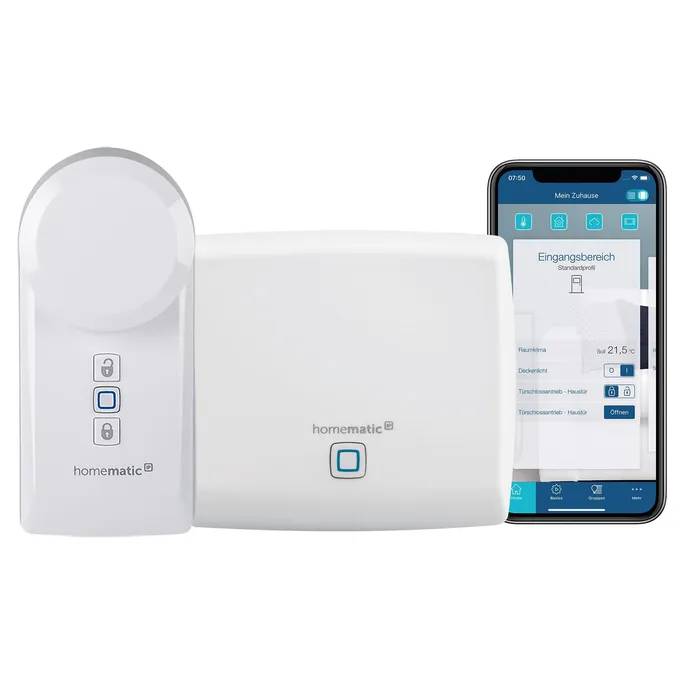 Homematic IP Starter Set Haustür • Türschlossantrieb HmIP-DLD • Access Point