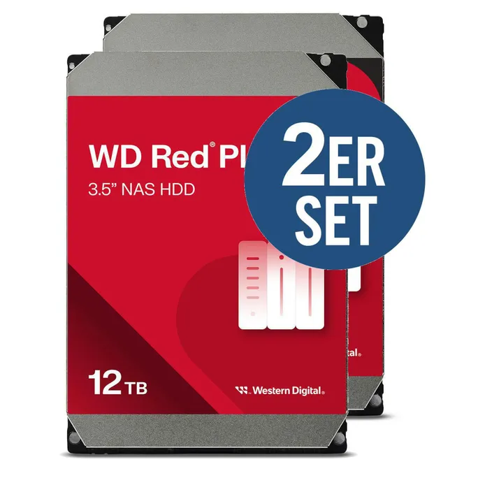 WD Red Plus 2er Set WD120EFBX - 12 TB 7200 rpm 256 MB 3,5 Zoll SATA 6 Gbit/s CMR