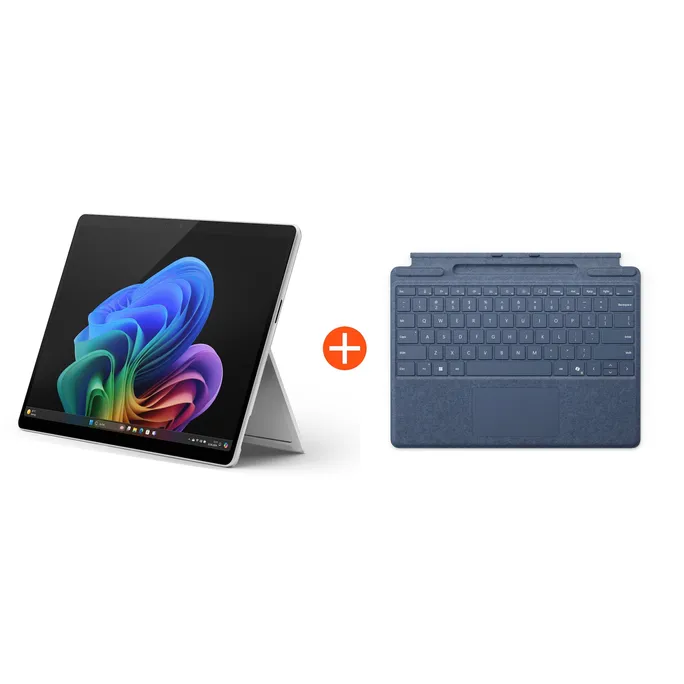 Microsoft Surface Pro (11. Edition) Copilot+ PC 13" OLED 2in1 Platin Snapdragon® X Elite 16GB/1TB SSD Win11 EP2-08379 ohne Netzteil inkl. Keyboard mit Stiftaufbewahrung saphir