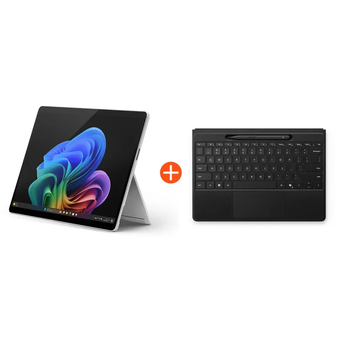 Microsoft Surface Pro (11. Edition) 13" OLED 2in1 Platin Snapdragon® X Elite 16GB RAM 512GB SSD Win11 ZIA-00004 inkl. Black Flex Keyboard Pen