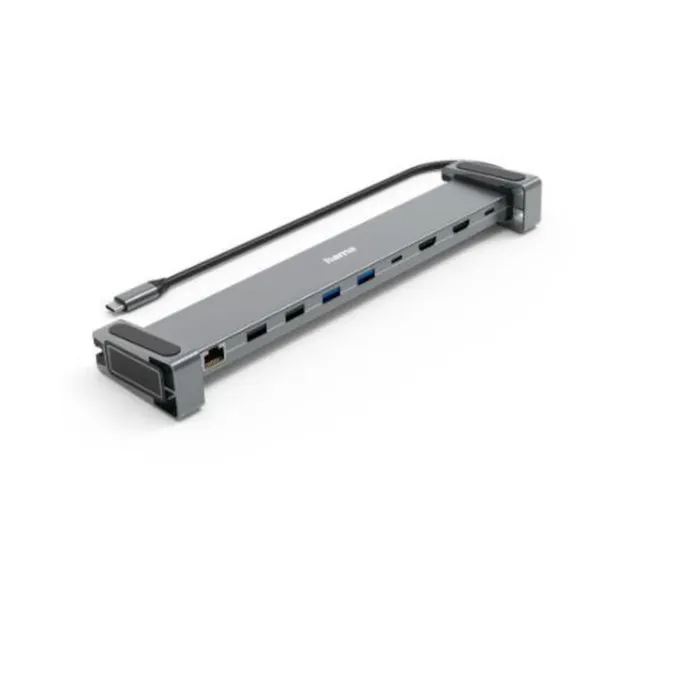 Hama 00200145 USB-C-Docking-Station Connect2Office Basic V2, Standfüße, 9 Ports