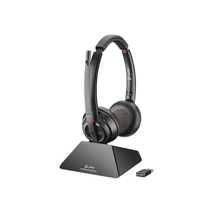 Poly Savi 8220 UC DECT USB-A-Headset, UC DECT, Ladestation, MS-Teams