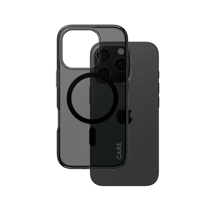 CARE by PanzerGlass® Flagship Case Smokey Urban Combat m. Schwarz MagSafe iPhone 16 Pro