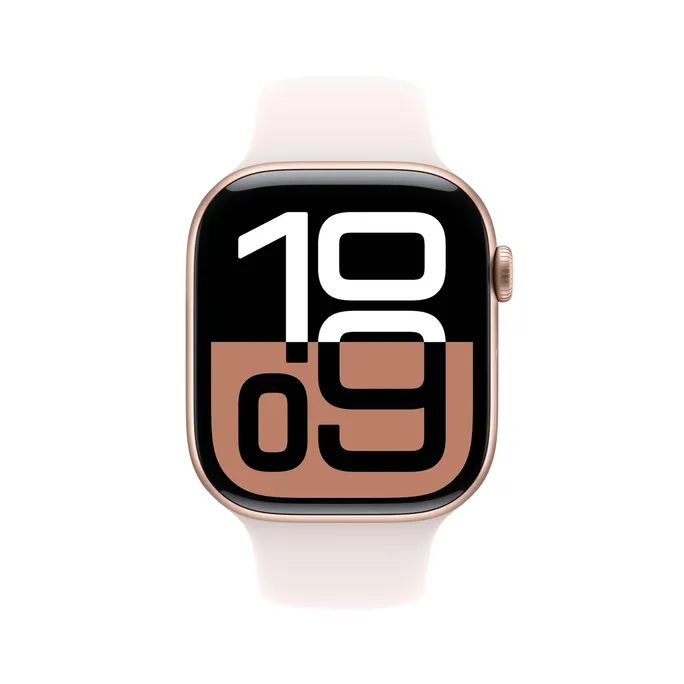 Apple Watch Series 10 LTE 46mm Rose Gold Aluminiumgehäuse mit Light Blush Sportarmband - M/L