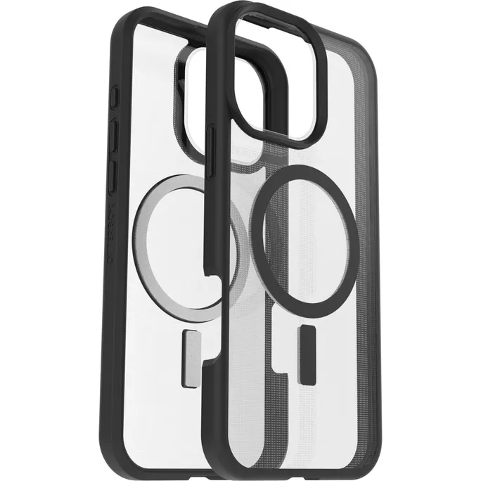 OtterBox React MagSafe Apple iPhone 16 Pro Max - Black Crystal - clear/black