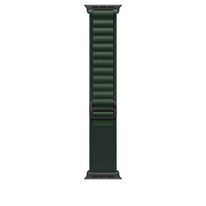 Apple Watch Alpine Loop Armband für Watch Ultra 49mm Dunkelgrün / Titan schwarz (M)