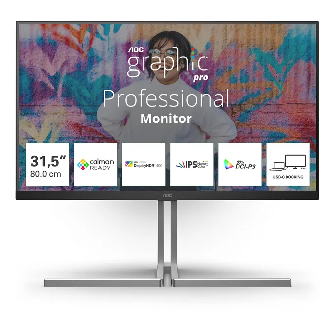 AOC Ultra-Line U32U3CV 31.5 Zoll 4K (UHD) Nano IPS LED 16:9 60 Hz Monitor