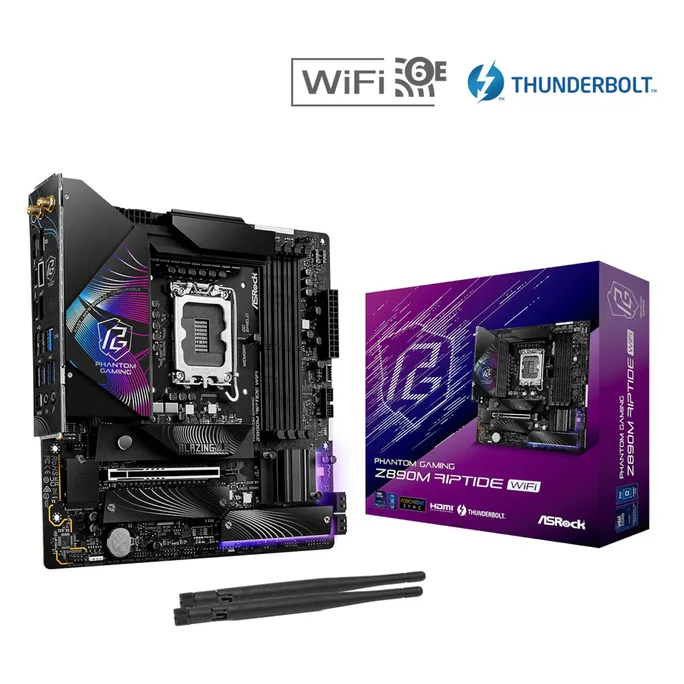 ASRock Phantom Gaming Z890M Riptide WiFi mATX Mainboard - Sockel 1851