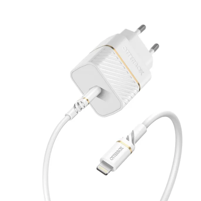 OtterBox EU Wall Charger 20W PD USB-C + Lightning/USB-C Kabel 1m Weiß