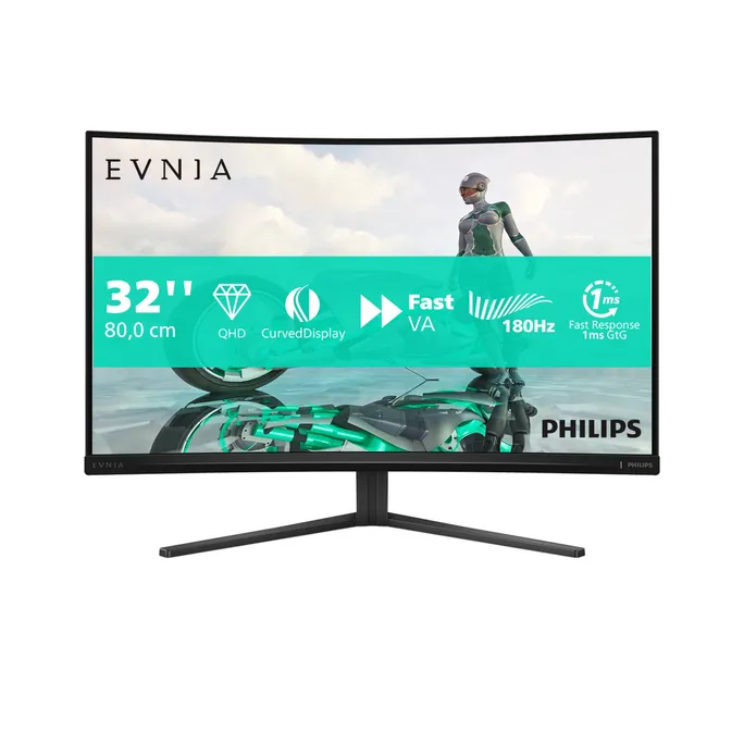 Philips Evnia 32M2C3500L 31.5 Zoll WQHD Fast VA Panel 16:9 180 Hz Curved Gaming Monitor