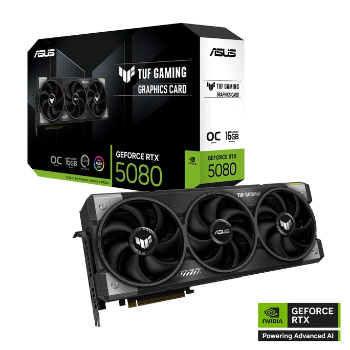 ASUS TUF-RTX 5080 O16G-GAMING Grafikkarte 16GB GDDR7, 2xHDMI, 3xDP