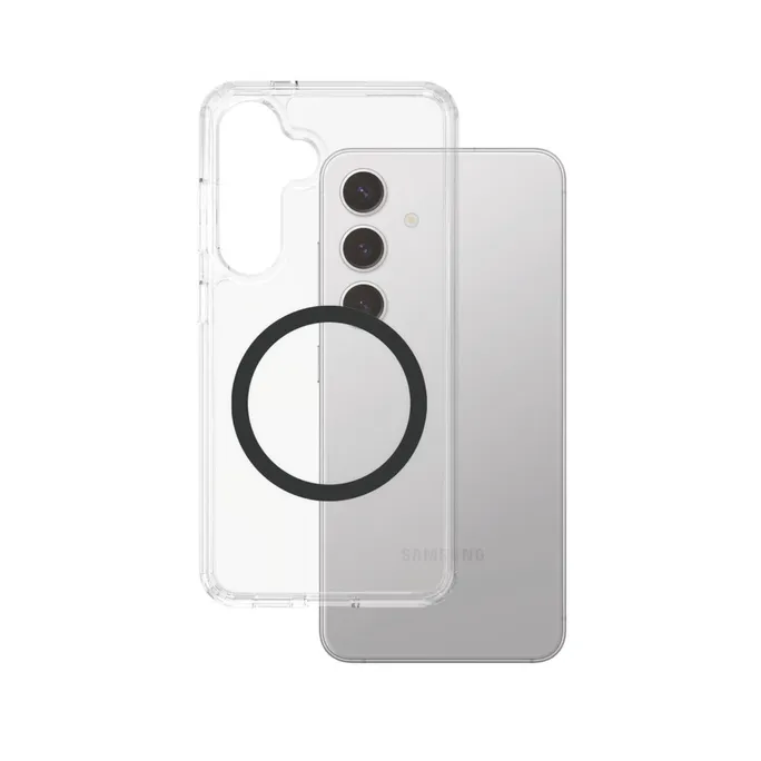 CARE by PanzerGlass® Flagship Case Clear  w. Black QI Compatible Galaxy S25