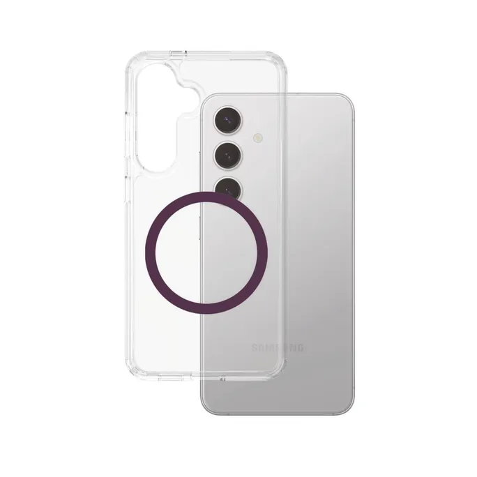 CARE by PanzerGlass® Flagship Case Clear Combat w. Plum Purple QI Galaxy S25