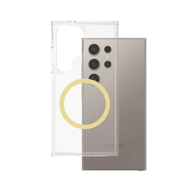CARE by PanzerGlass® Flagship Case Clear w. Chardonnay QI Galaxy Ultra