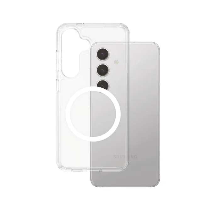 CARE by PanzerGlass® Flagship Case Clear w. white QI Galaxy S25 Plus