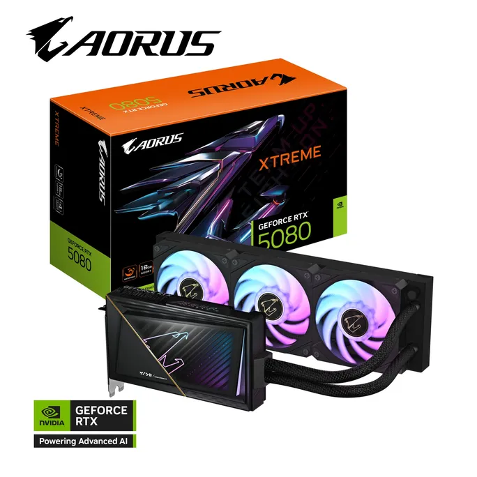 GIGABYTE AORUS GeForce RTX 5080 XTREME WATERFORCE Grafikkarte 16 GB Wasserkühlung
