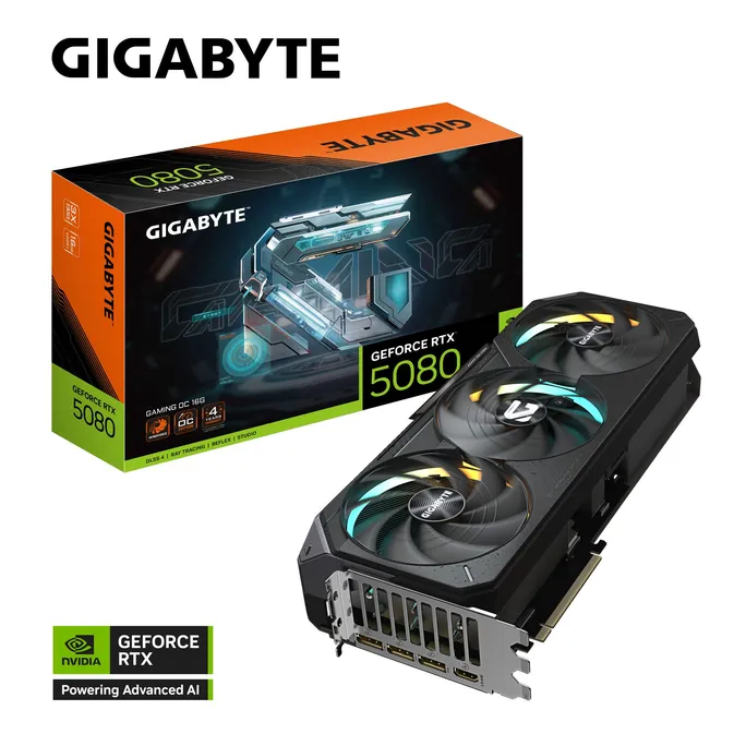 GIGABYTE GeForce RTX 5080 GAMING OC 16G Grafikkarte HDMI/DP