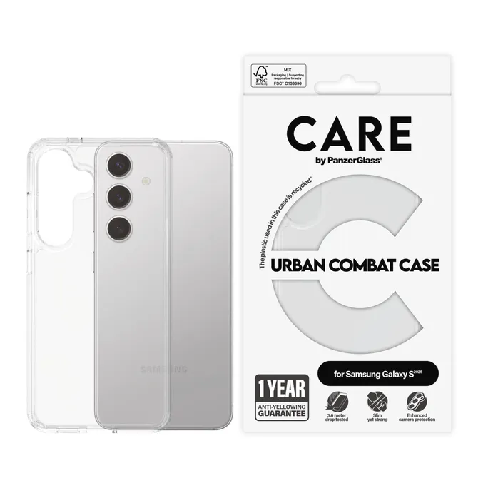 CARE by PanzerGlass® Flagship Case Clear w. Clear Frame Galaxy S25