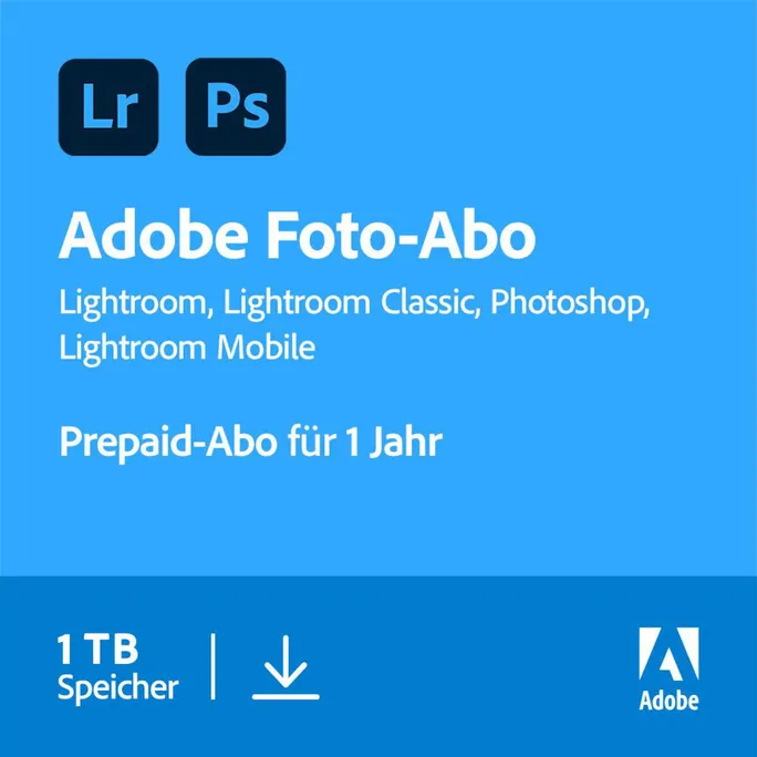 Adobe Creative Cloud Foto-Abo (Photoshop & Lightroom) | 1 TB | Download & Produktschlüssel | inkl. Norton-Virenschutz