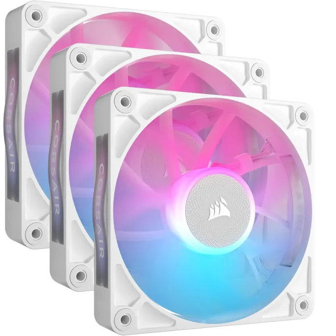 Corsair iCUE LINK RX120 RGB Starter Kit, weiß, LED-Steuerung, 120mm, 3er-Pack