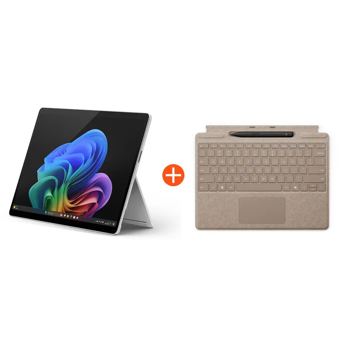 Microsoft Surface Pro (11. Edition) Copilot+ PC 13" OLED 2in1 Platin Snapdragon® X Elite 16GB/1TB SSD Win11 EP2-08379 ohne Netzteil inkl. MS Surface Pro Keyboard mit Slim Pen Sand