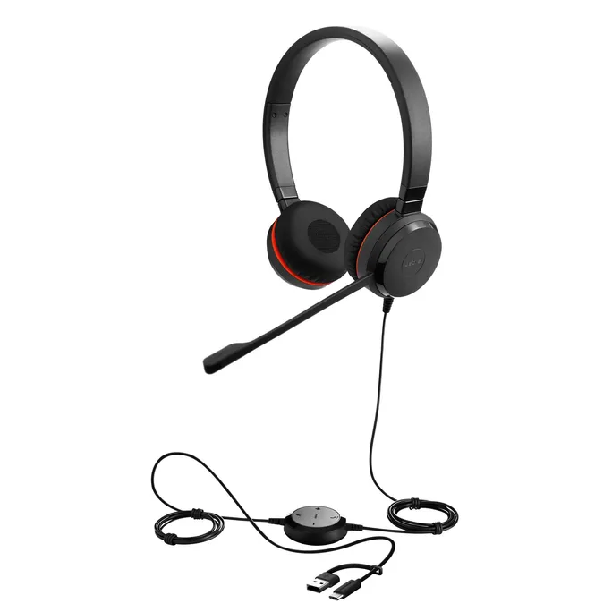 Jabra Evolve 30 II Stereo Headset Schwarz - USB-C/A, MS Teams-Version, Mikrofon mit Geräuschunterdrückung