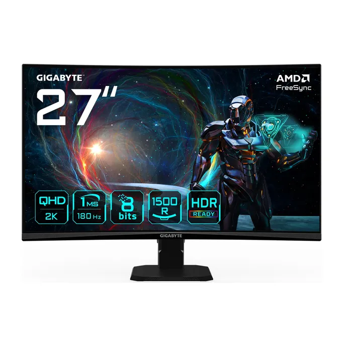GIGABYTE GS27QCA 27 Zoll WQHD VA Panel 16:9 180 Hz Curved Gaming Monitor