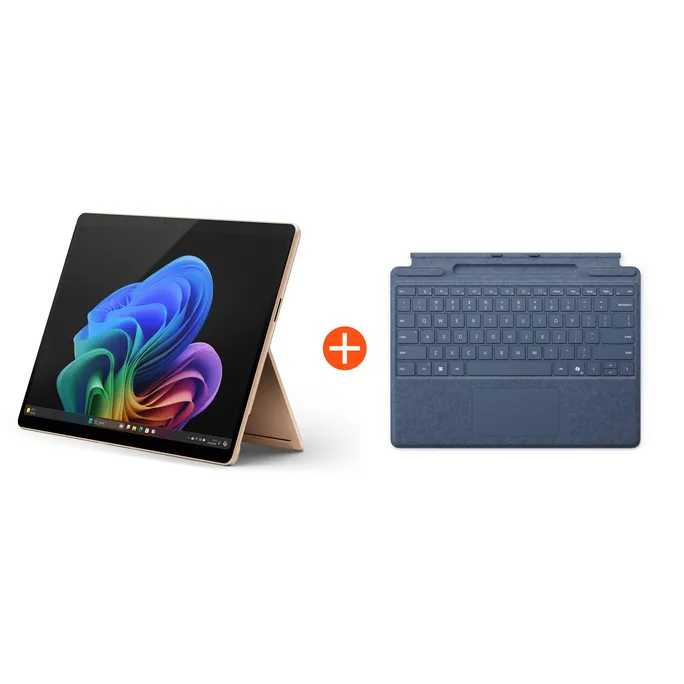 Microsoft Surface Pro (11. Edition) Copilot+ PC 13" OLED 2in1 Dune Snapdragon® X Elite 16GB/1TB SSD Win11 EP2-08389 ohne Netzteil inkl. MS Surface Pro Keyboard mit Stiftaufbewahrung saphir