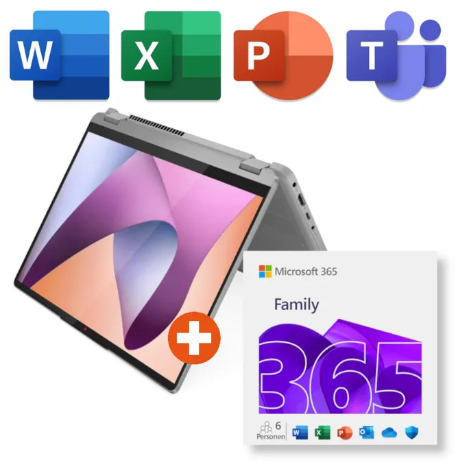 Lenovo IdeaPad Flex 5 14ABR8 14" R5-7430U 16GB/512GB SSD Win11 (inkl. Microsoft 365 Family)
