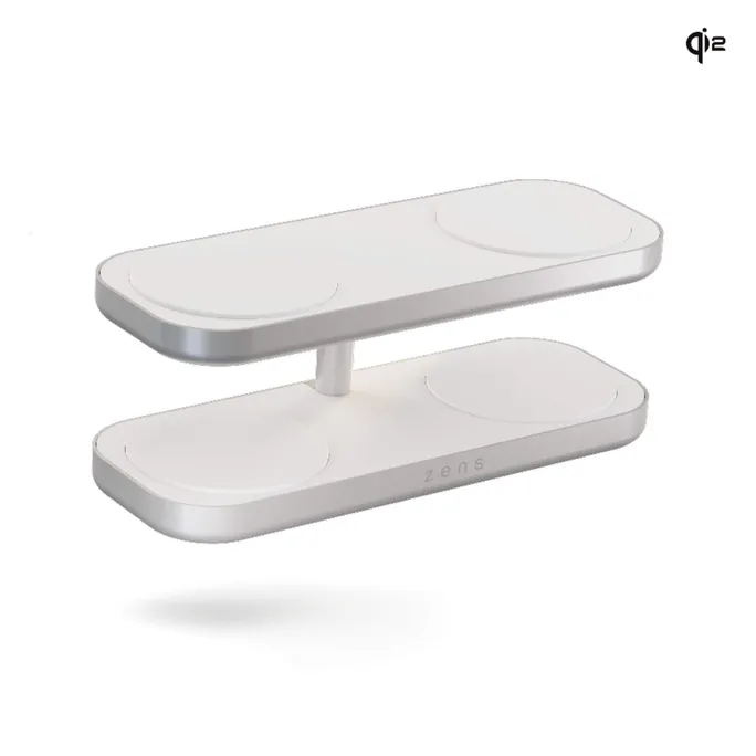 Zens Aluminium Series Quattro Wireless Charger Pro 4 mit Netzteil 65W Qi2 weiß