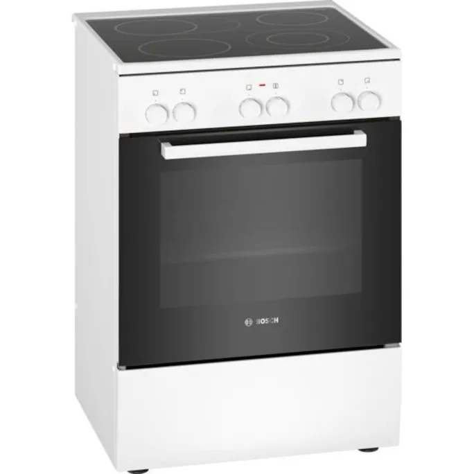 Bosch HKA090220 Serie 2 Elektroherd mit Glaskeramik-Kochfeld freistehend weiß