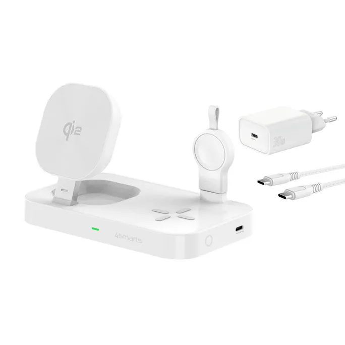 4smarts Qi2 Ladestation Trident mit Charger für Samsung Watch, weiß