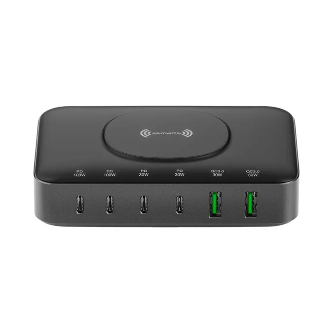 4smarts 7in1 GaN Ladestation 100W Wireless Charger schwarz