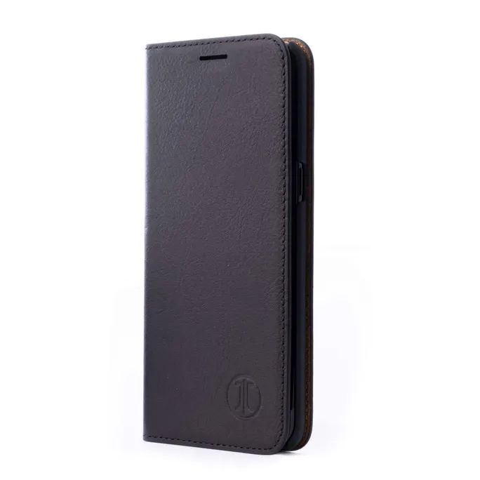 JT Berlin Echtleder BookCase Tegel Apple iPhone 17e/16e schwarz