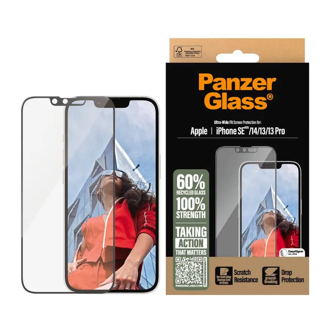 PanzerGlass UWF Displayschutz für iPhone 16e, 14, 13, 13 Pro