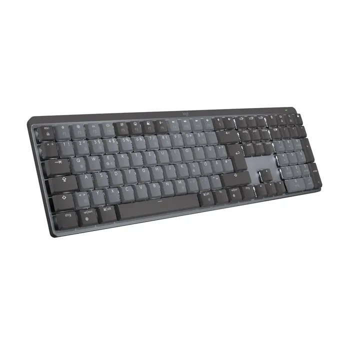 MX Mechanical Grafit, Linear-Switches (Leise), DE-Layout (Qwertz), Logi Bolt Adapter, Bluetooth, USB-C, Unterstützt von Logi Options+