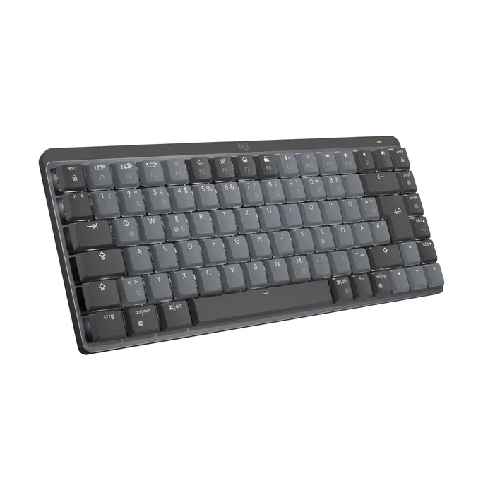 MX Mechanical Mini Grafit, Linear-Switches (Leise), DE-Layout (Qwertz), Logi Bolt Adapter, Bluetooth, USB-C, Unterstützt von Logi Options+