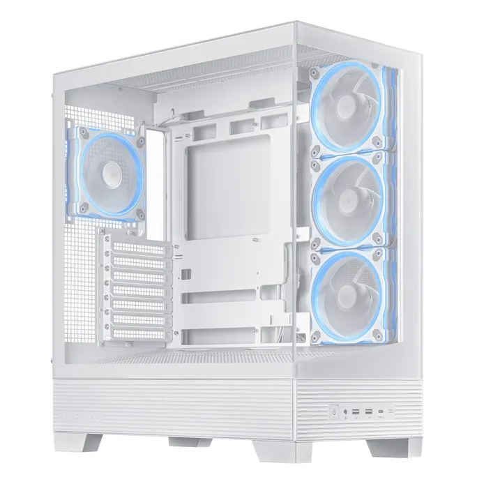 ASUS A31 Plus TG ARGB ATX Gaming Gehäuse mit Seitenfenster weiß