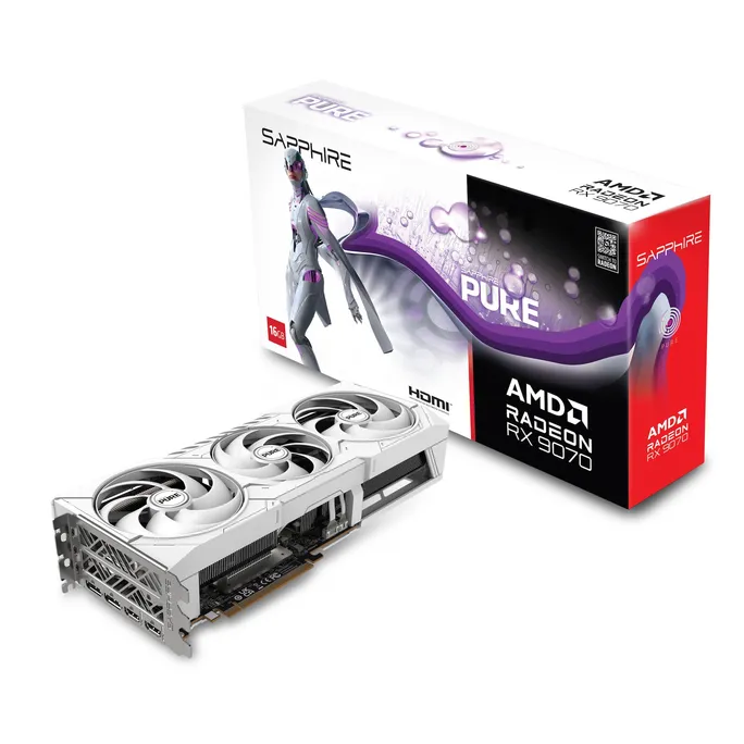 SAPPHIRE PURE AMD Radeon™ RX 9070 GAMING Grafikkarte 16GB GDDR6 HDMI/DP