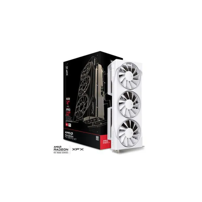 XFX Swift Radeon RX 9070 XT OC White Triple Fan Gaming Edition Grafikkarte 16GB GDDR6 DP/HDMI