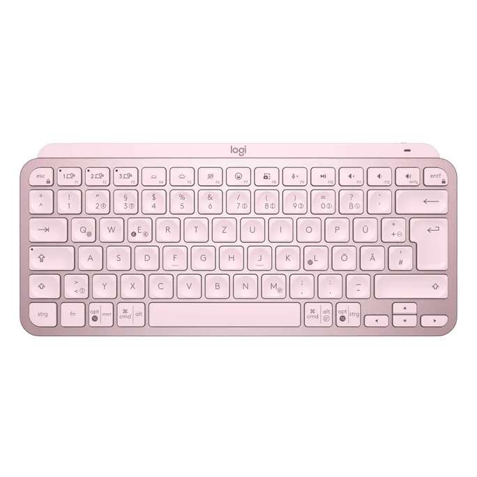 Logitech MX Keys Mini Rosé - Kabellose Kompakte Performance Tastatur, Unterstützt Logi Options+