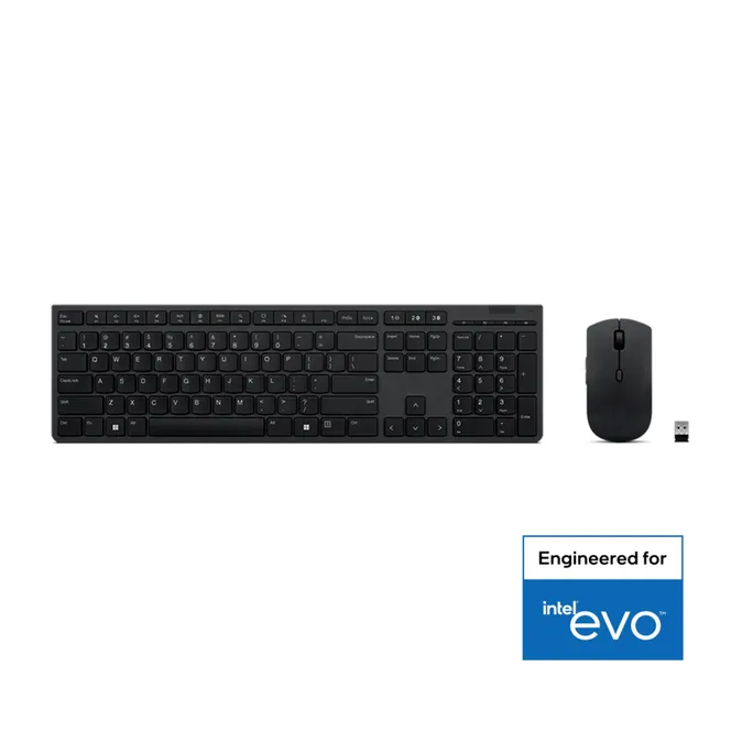 Lenovo Professional Combo Wireless Schwarz, 2,4Ghz Dongle, Bluetooth, 8 Tasten