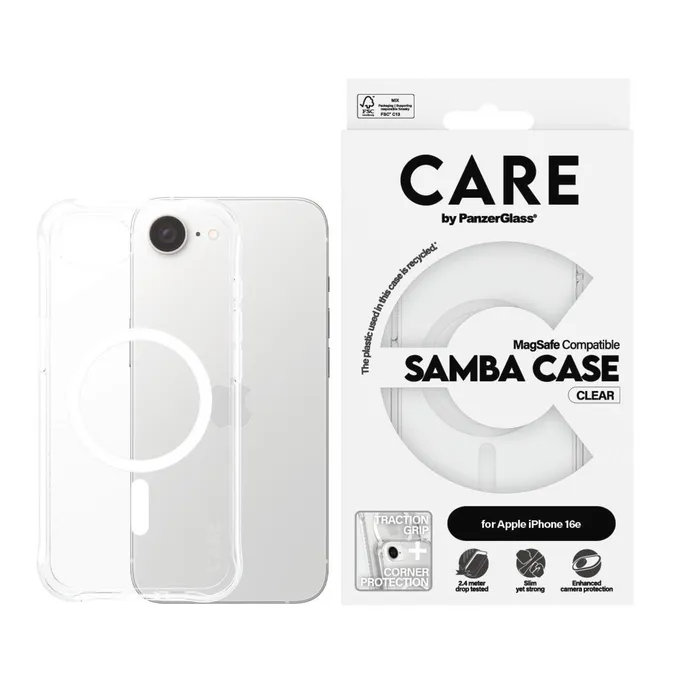 CARE by PanzerGlass® Case Fashionable Samba w. MagSafe, clear iPhone 16e