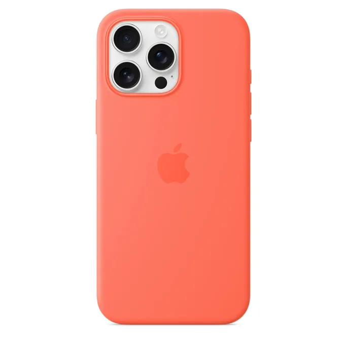 Apple Original iPhone 16 Pro Max Silikon Case mit MagSafe - Mandarine