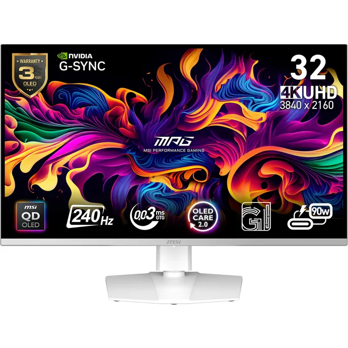 MSI MPG 321URXWDE QD-OLED 80cm (31,5") 4K Gaming Monitor 16:9 HDMI/DP/USB-C PD90W 240Hz