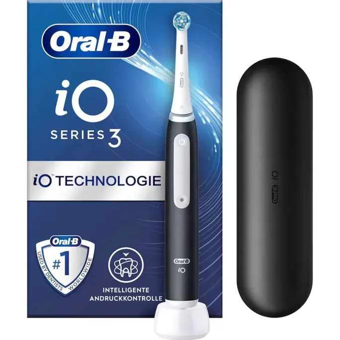 Oral-B iO Series 3 Elektrische Zahnbürste + Reiseetui Matt Black