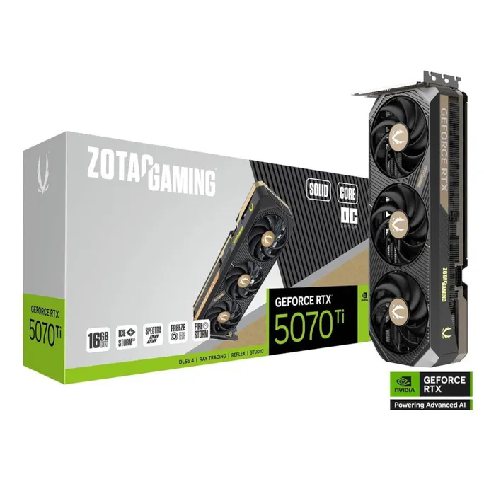 ZOTAC GAMING GeForce RTX 5070 Ti SOLID CORE 16GB GDDR7 Grafikkarte 3x DP, 1x HDMI