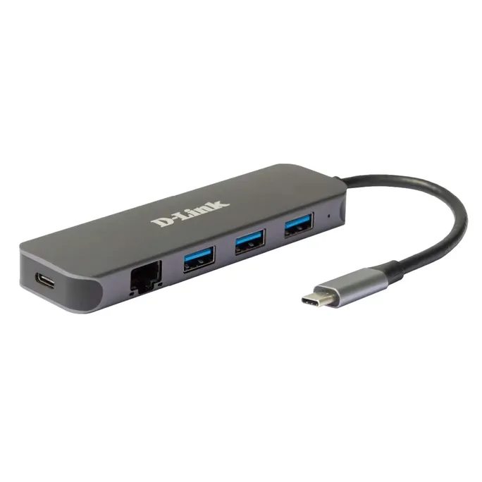 D-Link DUB-2334 5-In-1 USB-C Hub mit Gigabit-Ethernet/Stromversorgung
